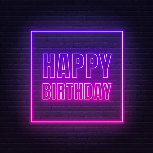 Happy Birthday Framed Neon Sign - Neon Signs Now - UK