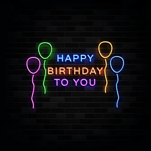 Happy Birthday To You with Balloons Neon Sign - Neon Signs Now - UK