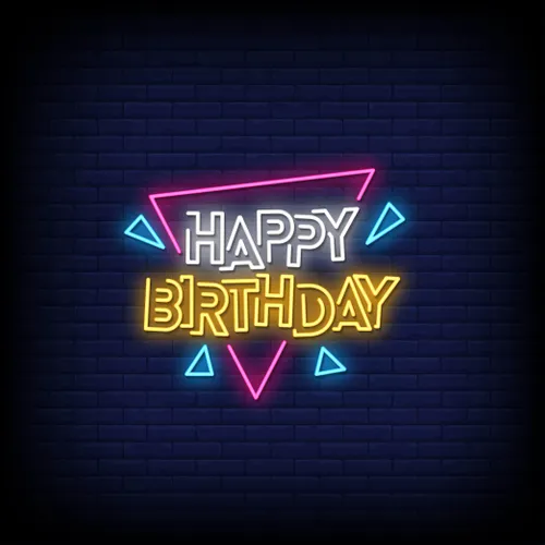 Angles Happy Birthday Neon Sign - Neon Signs Now - UK
