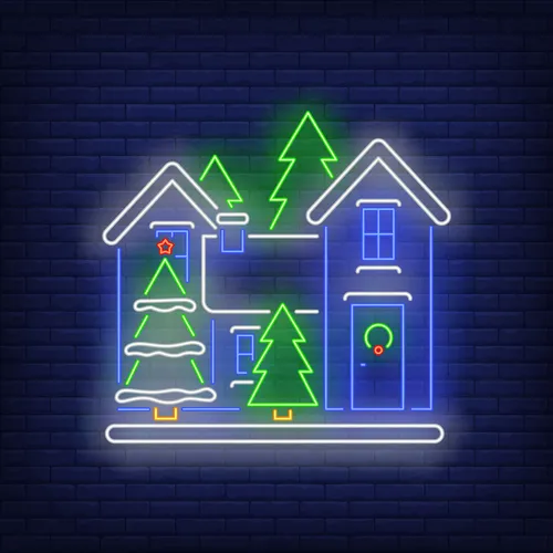 Christmas House Neon Sign - Neon Signs Now - UK