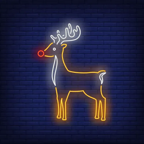 Cute Reindeer Neon Sign - Neon Signs Now - UK