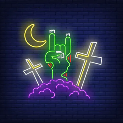 Devil Horn Zombie Hand Gesture Neon Sign - Neon Signs Now - UK