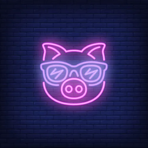 Cute Cartoon Pink Pig Sunglasses Neon Sign - Neon Signs Now - UK