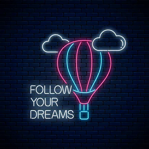Follow Your Dreams With Hot Air Balloon Neon Sign - Neon Signs Now - UK