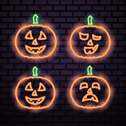 Orange Pumpkin Neon Sign - Neon Signs Now - UK