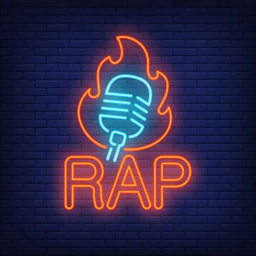 Rap Microphone Flame Neon Sign - Neon Signs Now - UK