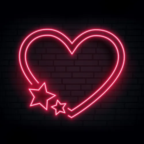 Red Love Heart Star Neon Sign - Neon Signs Now - UK