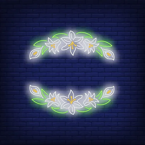 White Flower Neon Sign - Neon Signs Now - UK