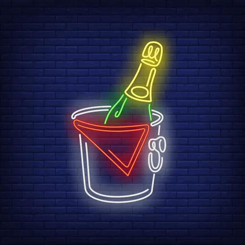 Wine in Ice Bucket Neon Sign - Neon Signs Now - UK