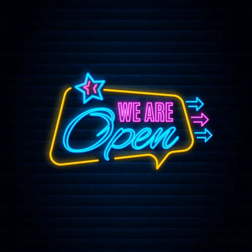 We are Open This Way Neon Sign - Neon Signs Now - UK