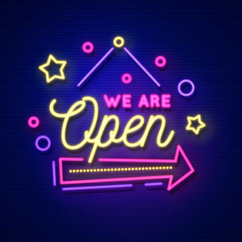 We Are Open Hanging Neon Sign - Neon Signs Now - UK