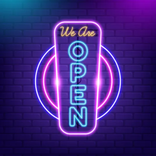 We are Open Vertical Neon Sign - Neon Signs Now - UK