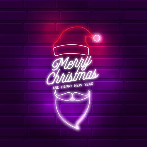 Santa Greeting Merry Christmas and New Year Neon Sign - Neon Signs Now - UK