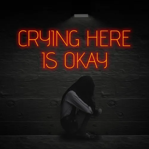 Crying Here Is Okay Neon Sign - Neon Signs Now - UK