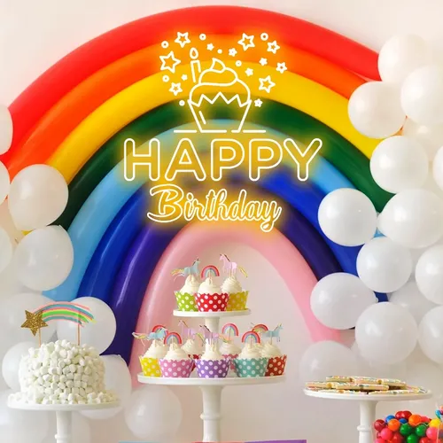 Happy Birthday Cupcake Neon Sign - Neon Signs Now - UK