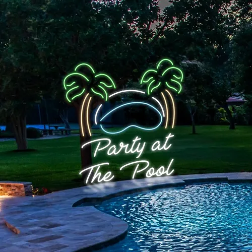 Party At The Pool Neon Sign - Neon Signs Now - UK