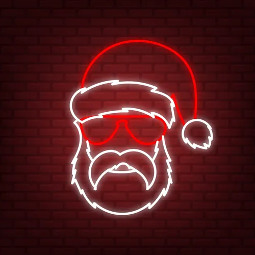 Hipster Santa Neon Sign - Neon Signs Now - UK