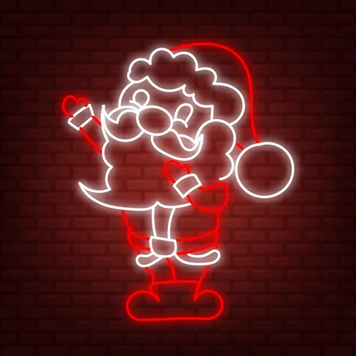 Red White Santa Neon Sign - Neon Signs Now - UK