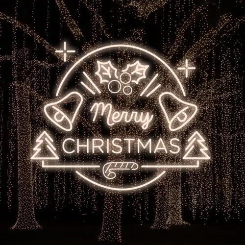 Merry Christmas Bell and Tree Neon Sign - Neon Signs Now - UK