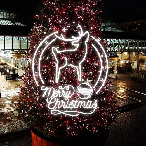 Merry Christmas Deer Head-Up Neon Sign - Neon Signs Now - UK