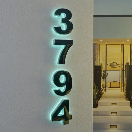 Back Lit House Number - Neon Signs Now - UK