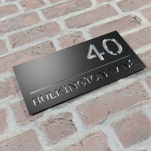 Engraved Metal House Number Sign - Neon Signs Now - UK