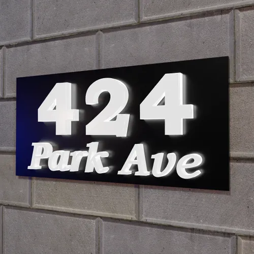 Push-Thru Lightbox House Number - Neon Signs Now - UK