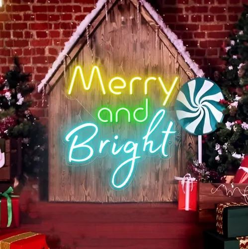Merry & Bright Neon Sign - Neon Signs Now - UK