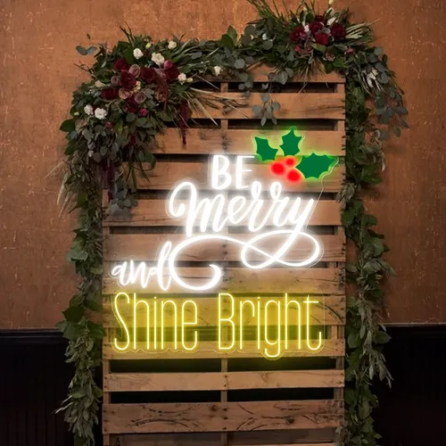 Be Merry & Shine Bright Neon Sign - Neon Signs Now - UK