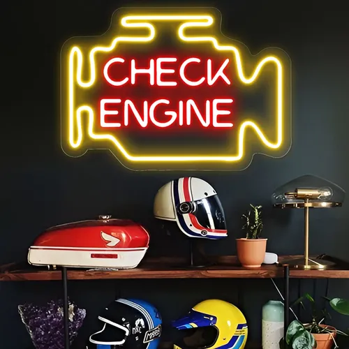 Check Engine Neon Sign - Neon Signs Now - UK
