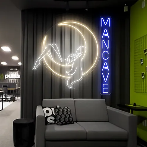 Moon Woman Mancave Neon Sign - Neon Signs Now - UK