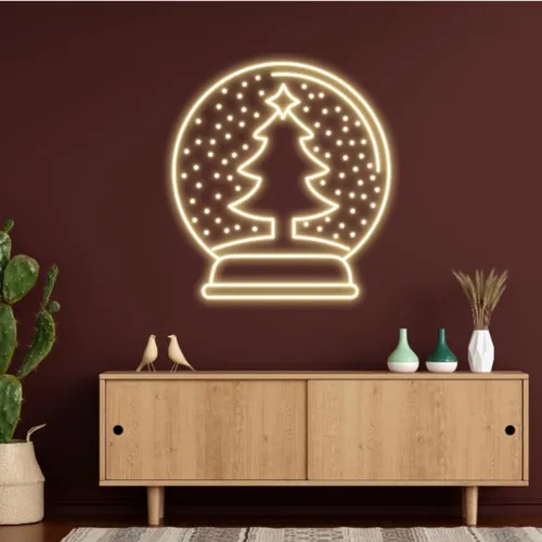 Warmie Merry Christmas Snowglobe Neon Sign - Neon Signs Now - UK