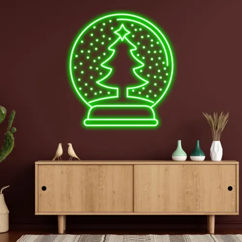 Merry Christmas Snowglobe Neon Sign - Neon Signs Now - UK