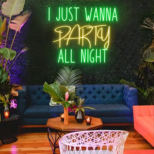 I Just Wanna Party All Night LED Neon Sign - Neon Signs Now - UK
