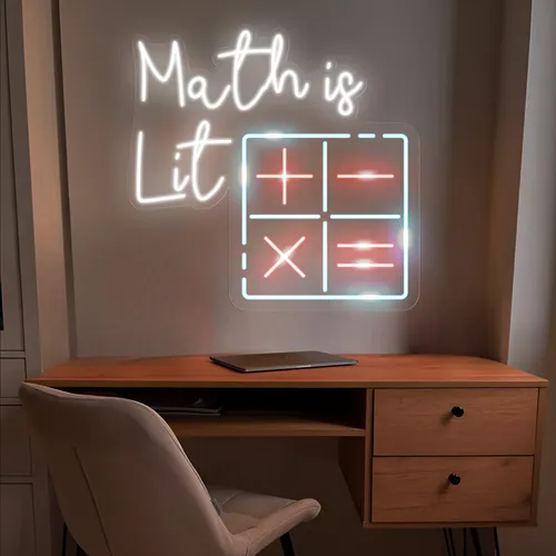 Math Is Lit Neon Sign - Neon Signs Now - UK