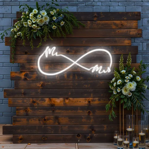 Mr and Mrs Infinity Wedding Neon Sign - Neon Signs Now - UK
