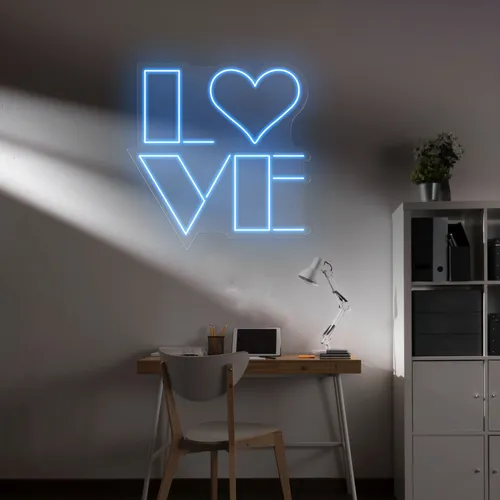 Love Blue Neon Sign - Neon Signs Now - UK