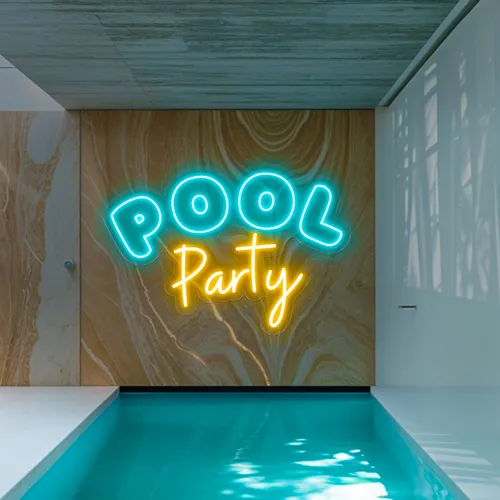Pool Party Large Neon Sign - Neon Signs Now - UK