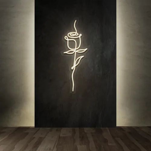 Calmly Scribble Rose Neon Sign - Neon Signs Now - UK