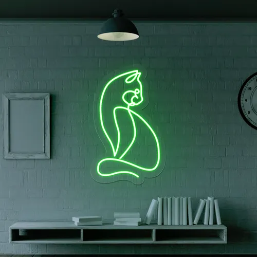 Scribble Cat Neon Sign - Neon Signs Now - UK