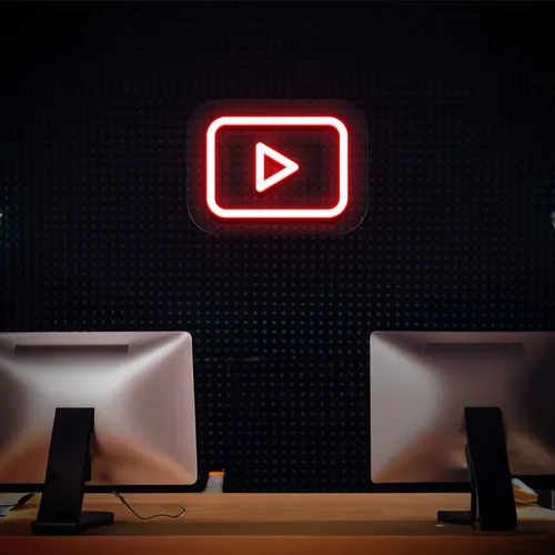 Youtube Play Button Neon Sign - Neon Signs Now - UK
