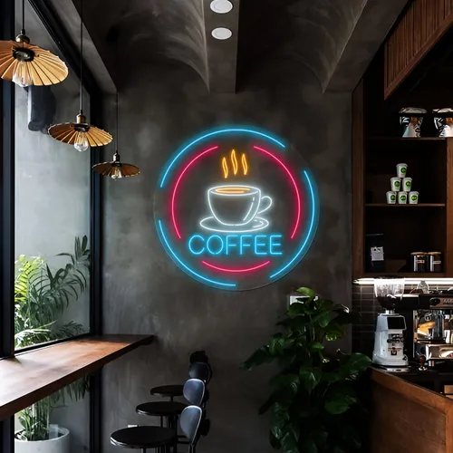 Steaming Cup Coffee Neon Sign - Neon Signs Now - UK