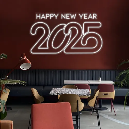 Frosty Happy New Year 2024 Neon Sign - Neon Signs Now - UK