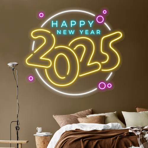 Colorful New Year Neon Sign - Neon Signs Now - UK