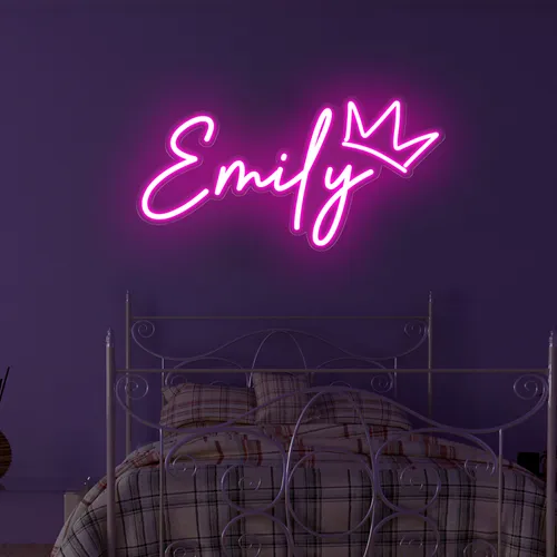 Emily Crown Neon Sign - Neon Signs Now - UK