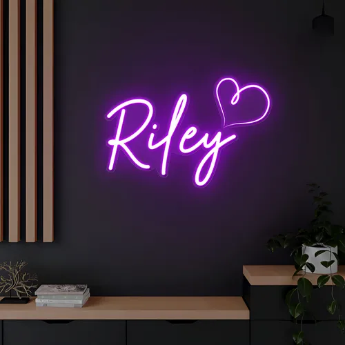 Riley Heart Neon Sign - Neon Signs Now - UK