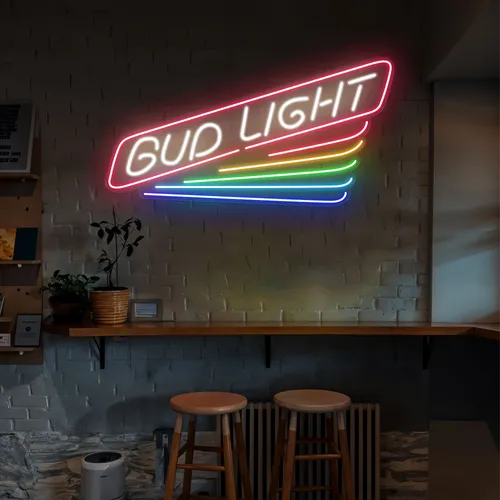 Rainbow Bud Light Neon Sign - Neon Signs Now - UK