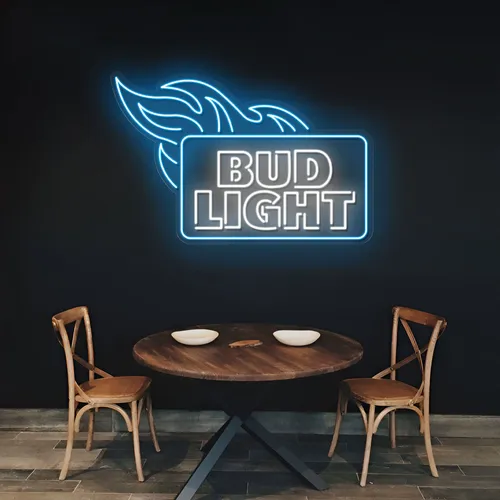 Fiery Bud Light Neon Sign - Neon Signs Now - UK