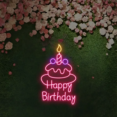 Happy Birthday Wishes Neon Sign - Neon Signs Now - UK