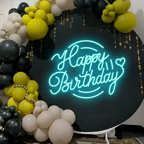 Icy Happy Birthday - Neon Signs Now - UK